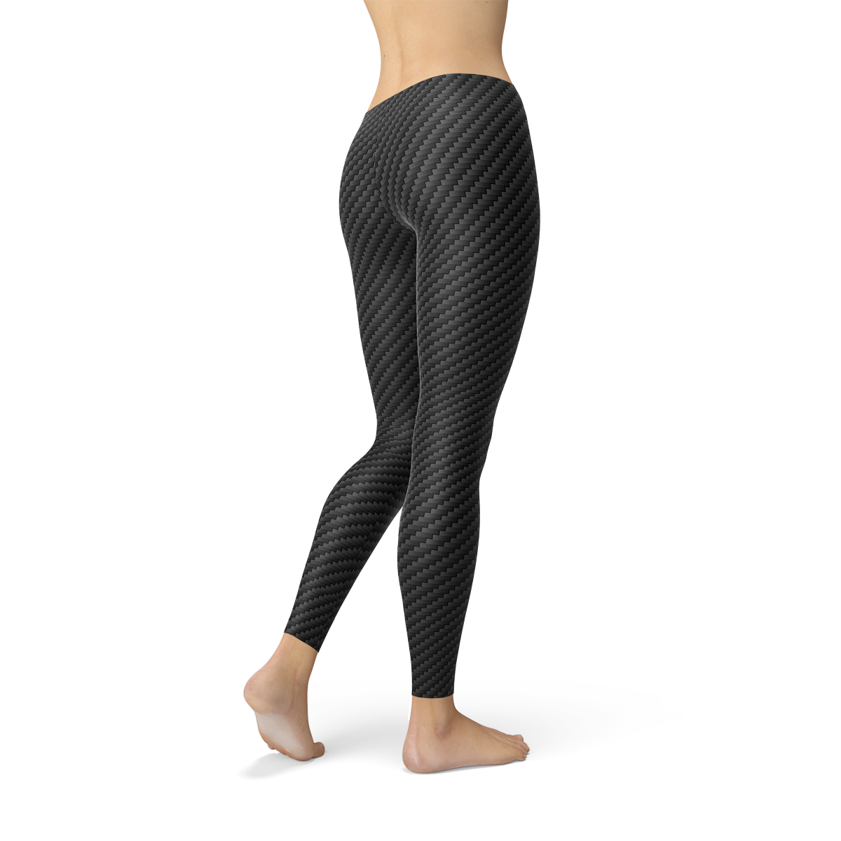 Womens Black Carbon Fiber Leggings